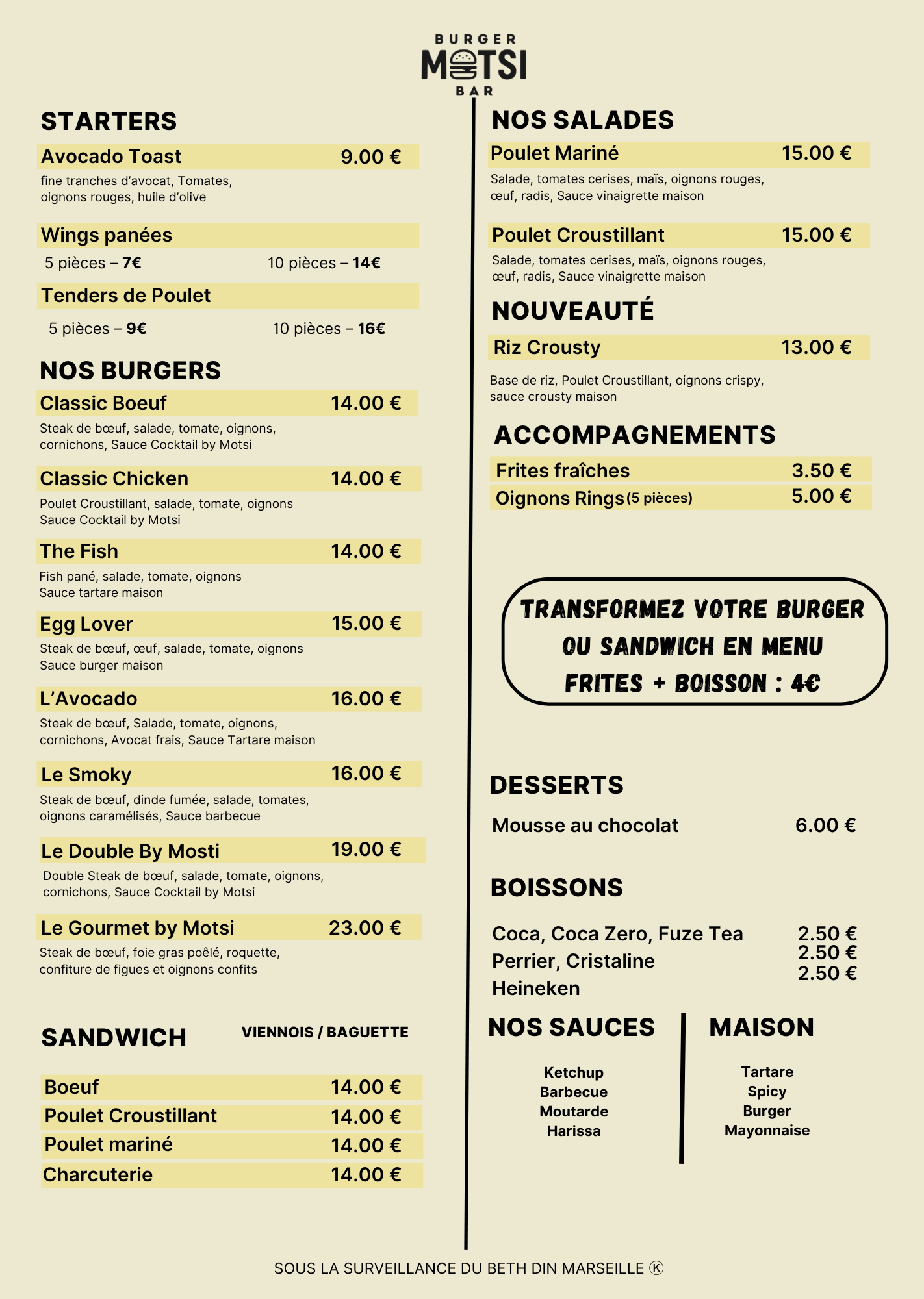 La Carte Motsi Burger Bar